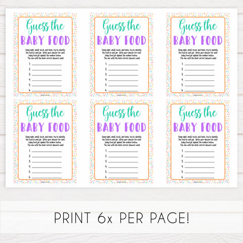 guess the baby food game, Printable baby shower games, baby sprinkle fun baby games, baby shower games, fun baby shower ideas, top baby shower ideas, sprinkle shower baby shower, friends baby shower ideas