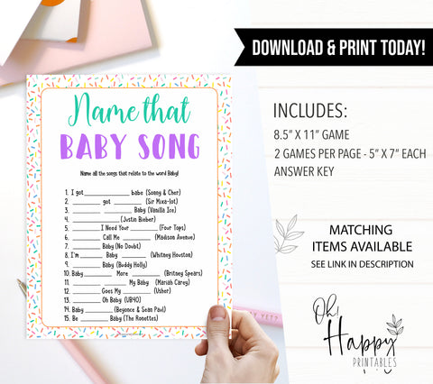 name that baby song game, Printable baby shower games, baby sprinkle fun baby games, baby shower games, fun baby shower ideas, top baby shower ideas, sprinkle shower baby shower, friends baby shower ideas