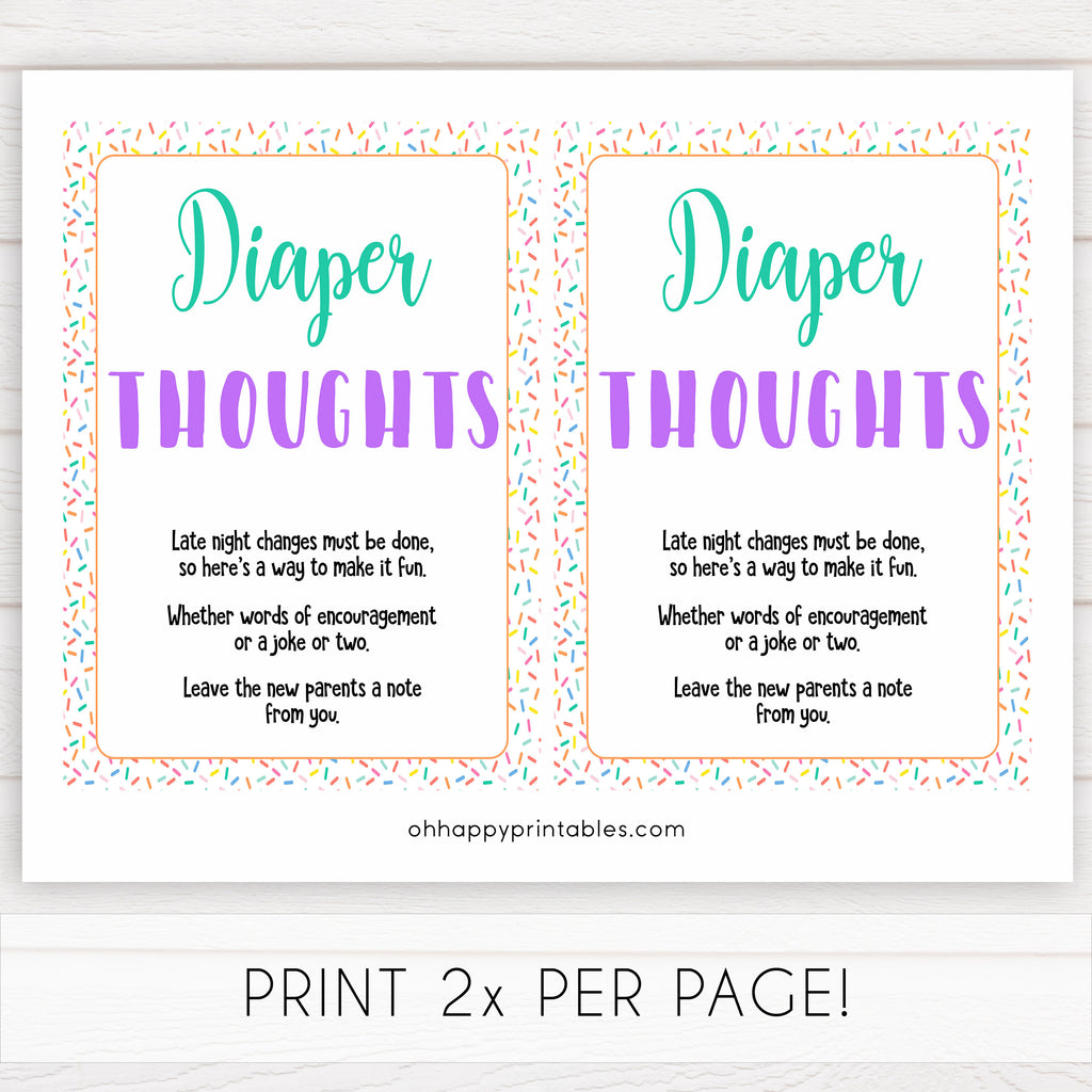 Diaper Thoughts | Baby Sprinkle Printable Baby Games – OhHappyPrintables