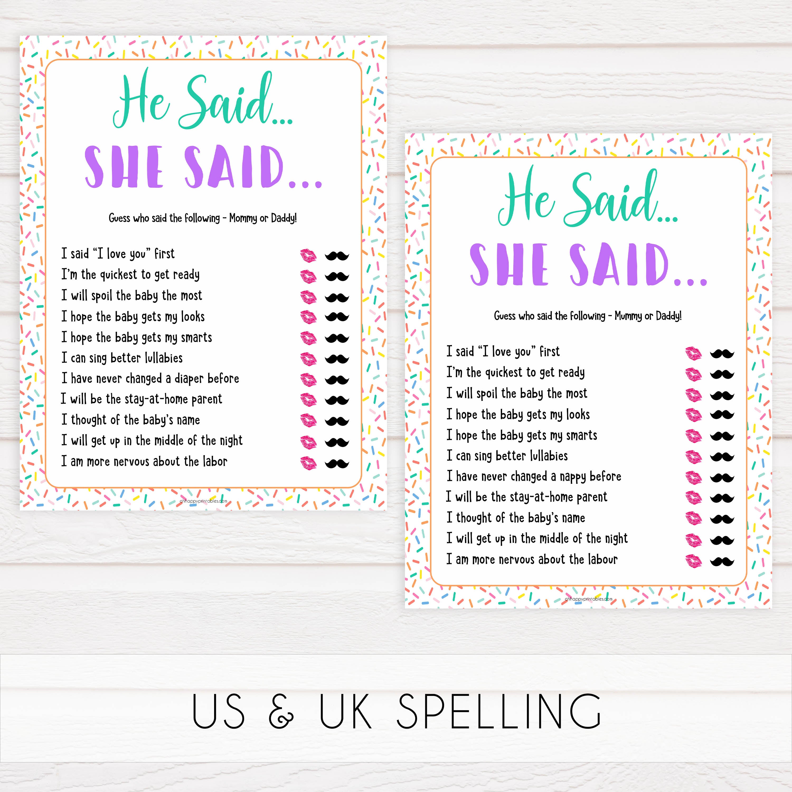 he said she said baby game, Printable baby shower games, baby sprinkle fun baby games, baby shower games, fun baby shower ideas, top baby shower ideas, sprinkle shower baby shower, friends baby shower ideas