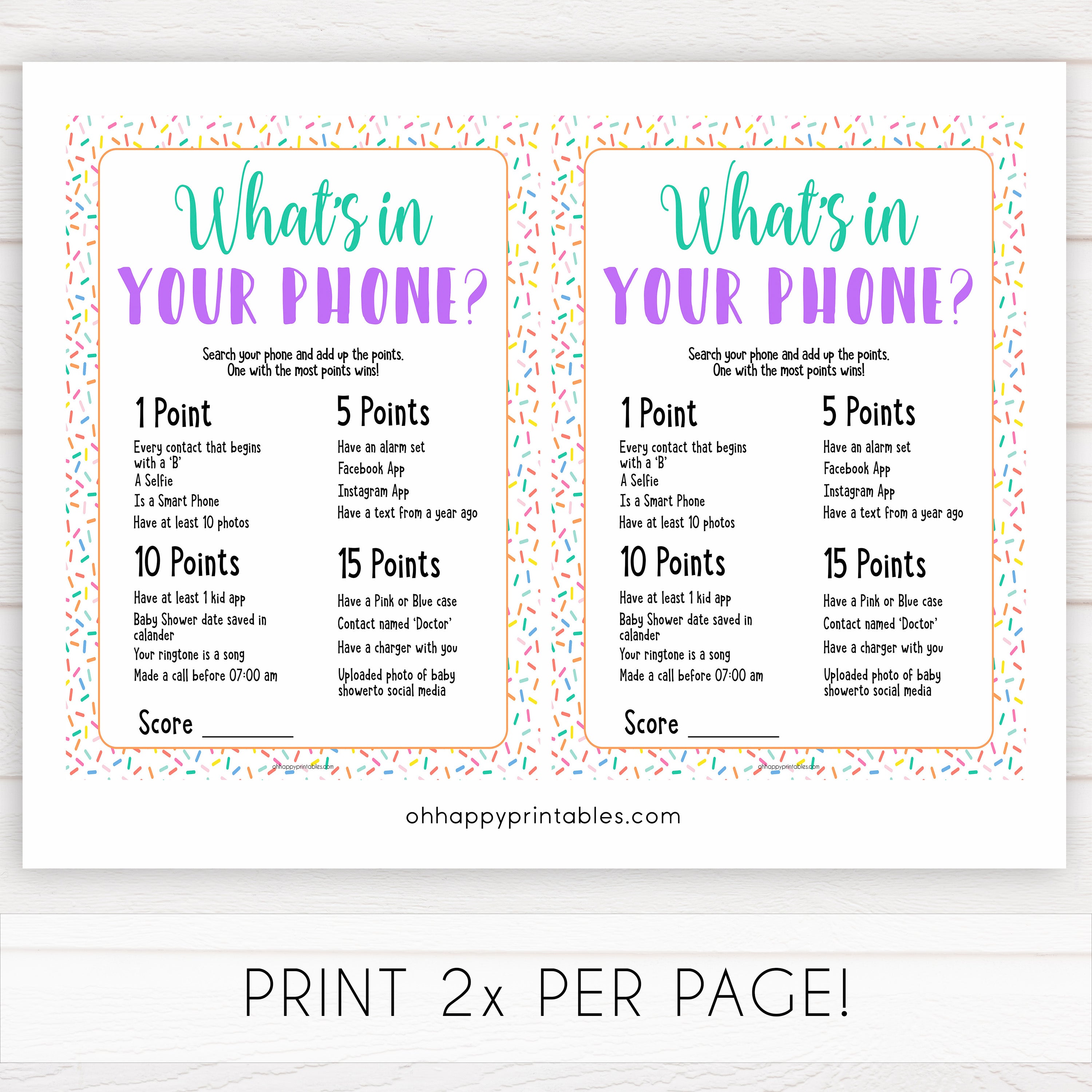 whats in your phone game, Printable baby shower games, baby sprinkle fun baby games, baby shower games, fun baby shower ideas, top baby shower ideas, sprinkle shower baby shower, friends baby shower ideas