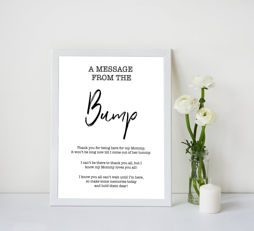 gender neutral baby shower games,  message from the bump baby games, printable baby shower, popular baby games, fun baby games, baby shower games