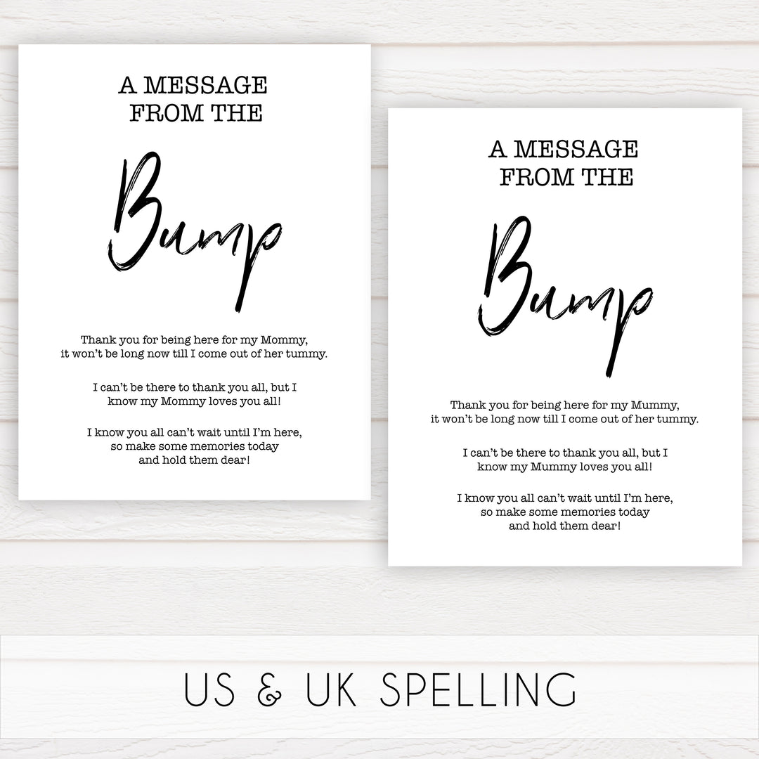 gender neutral baby shower games,  message from the bump baby games, printable baby shower, popular baby games, fun baby games, baby shower games