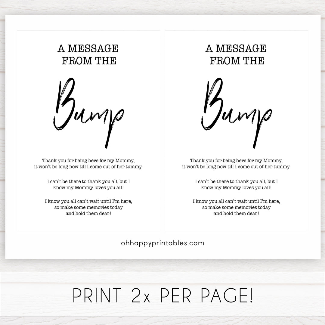 gender neutral baby shower games,  message from the bump baby games, printable baby shower, popular baby games, fun baby games, baby shower games