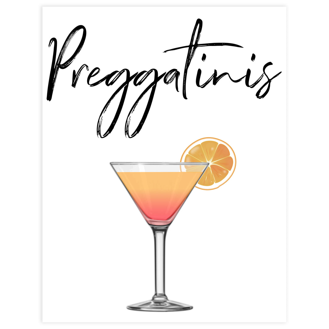 preggatinis baby shower signs, printable baby shower games, gender neutral baby signs, fun baby shower ideas