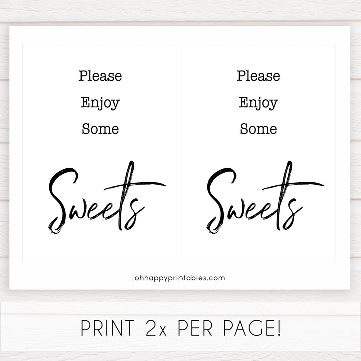 sweets baby shower signs, printable baby shower games, gender neutral baby signs, fun baby shower ideas