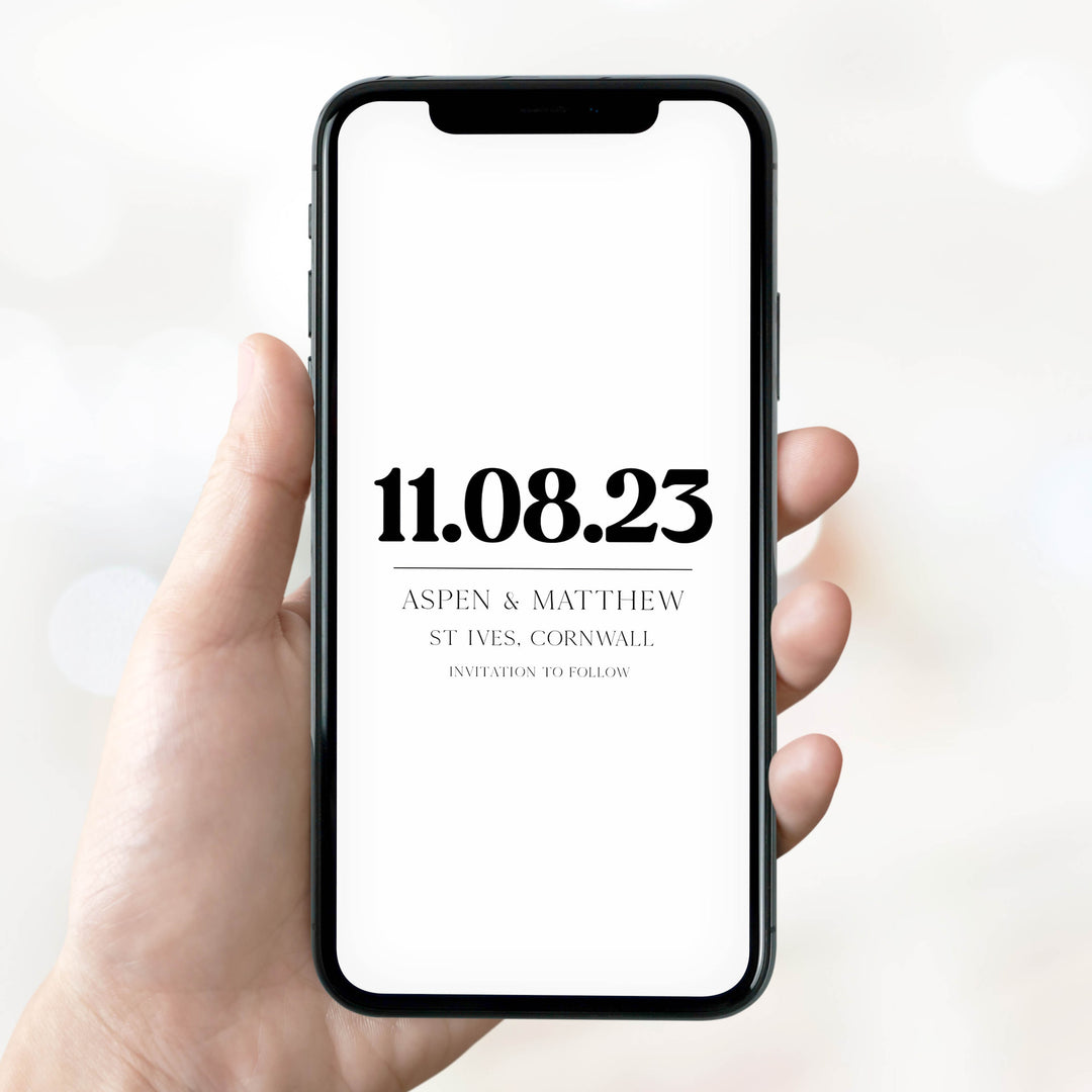 editable save the date, mobile save the date, wedding save the date, whatsapp save the date