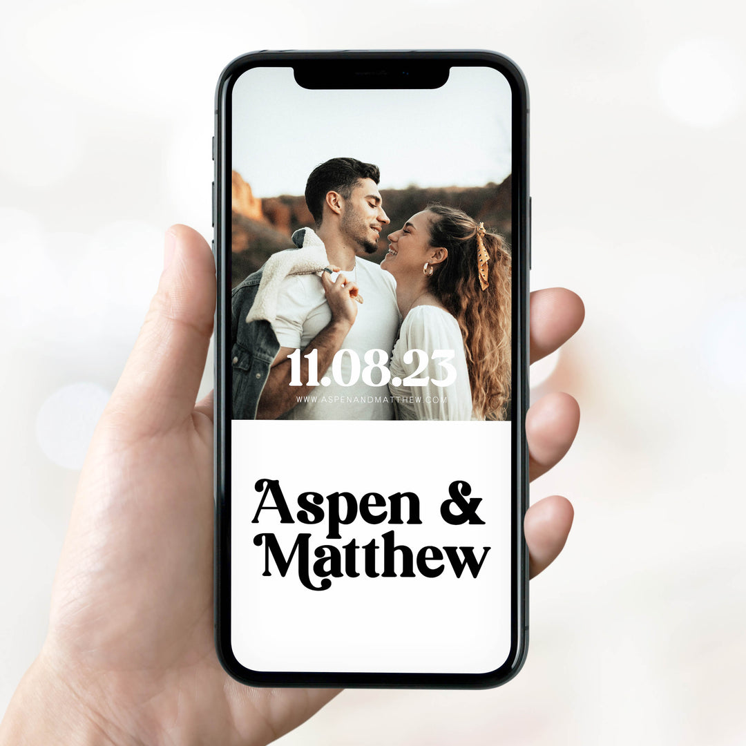 editable save the date, mobile save the date, wedding save the date, whatsapp save the date