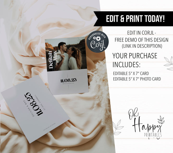 editable save the date card, printable save the date, grey modern wedding invitation suite, editable wedding stationery, printable wedding stationery, modern wedding items, wedding save the dates