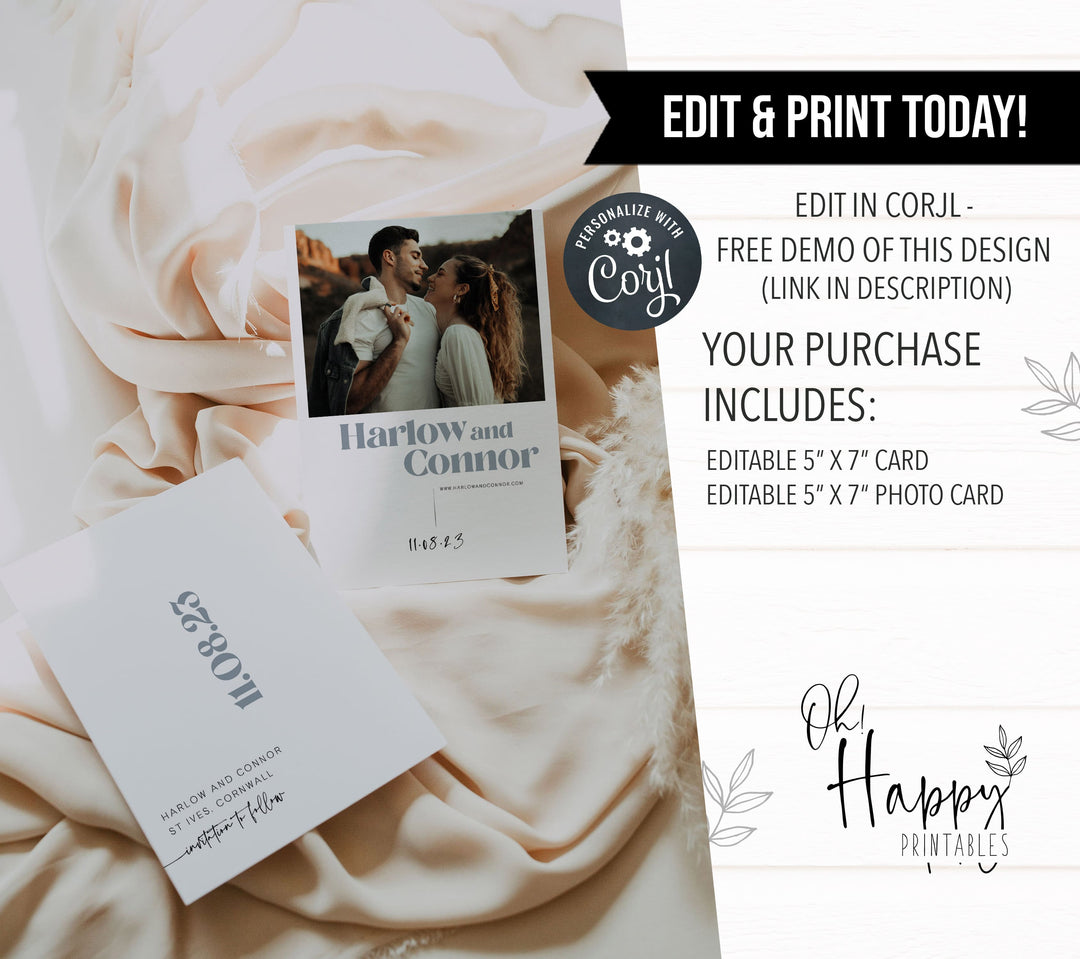 editable save the date, printable save the date, modern wedding invitation suite, editable wedding stationery, printable wedding stationery, modern wedding items, wedding save the dates