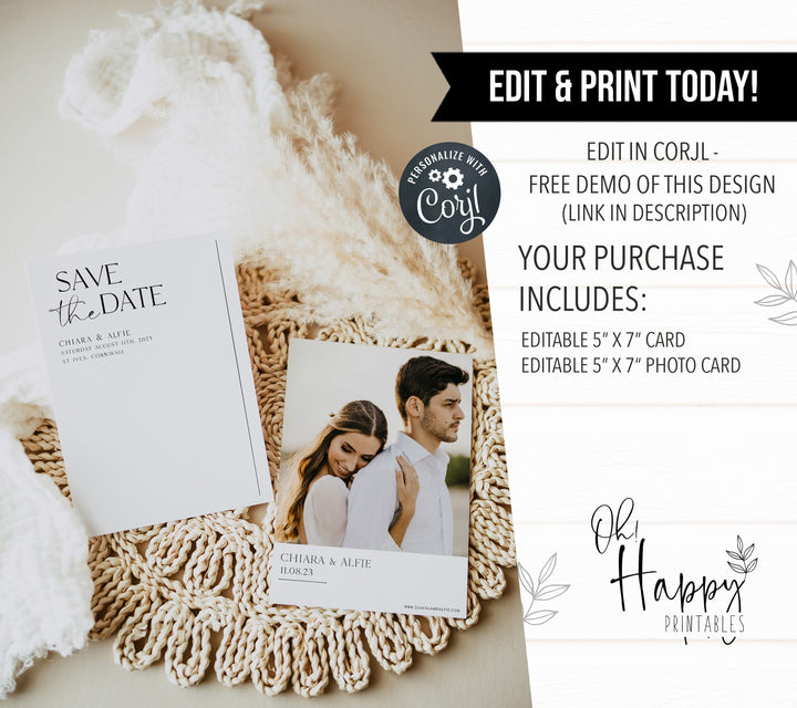 editable save the date invitation, modern wedding invitation suite, editable wedding stationery, printable wedding stationery, modern wedding items, wedding save the dates