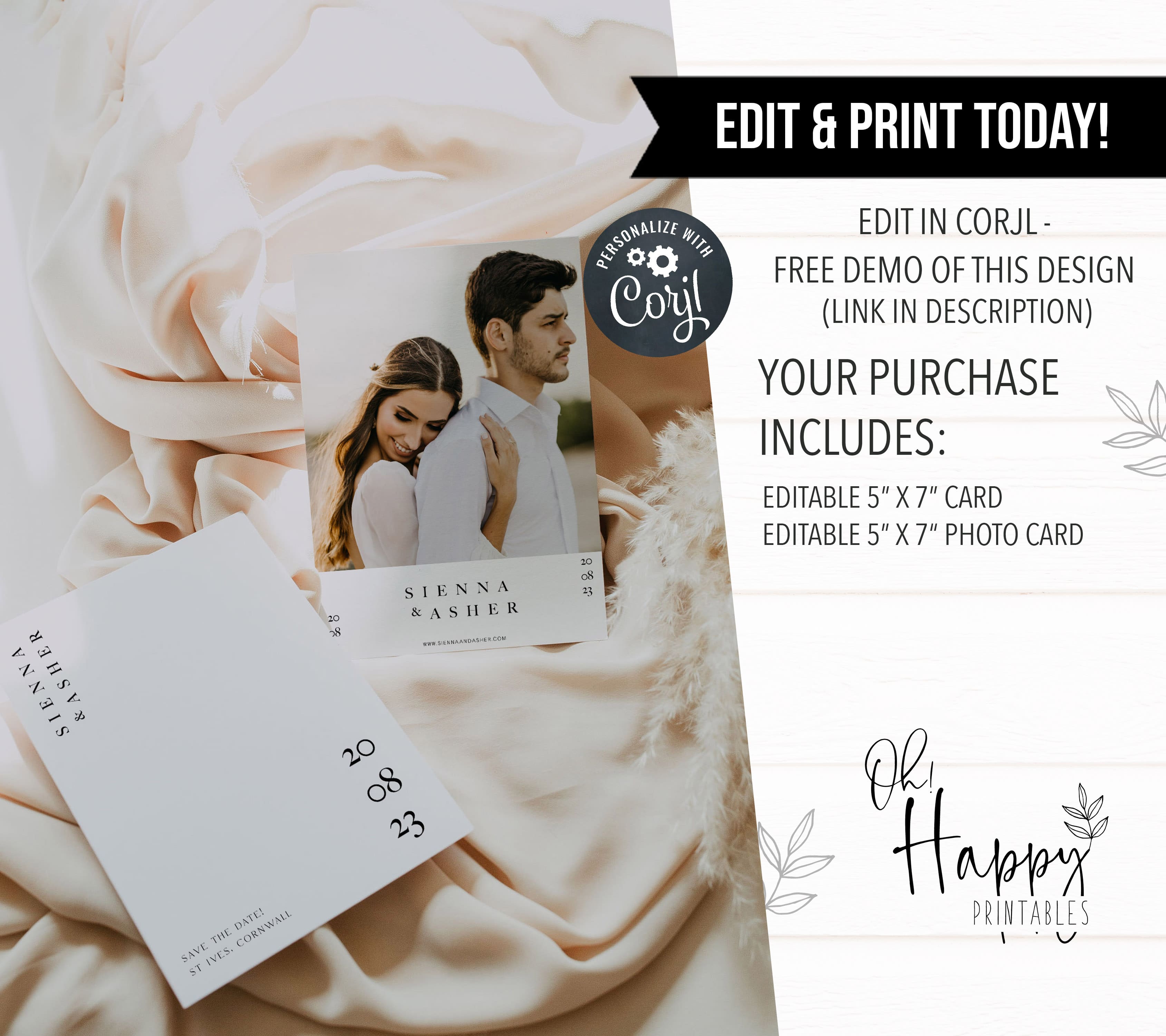 editable save the date, printable save the date, editable wedding invitation suite, editable wedding stationery, printable wedding stationery, modern wedding items, wedding save the dates