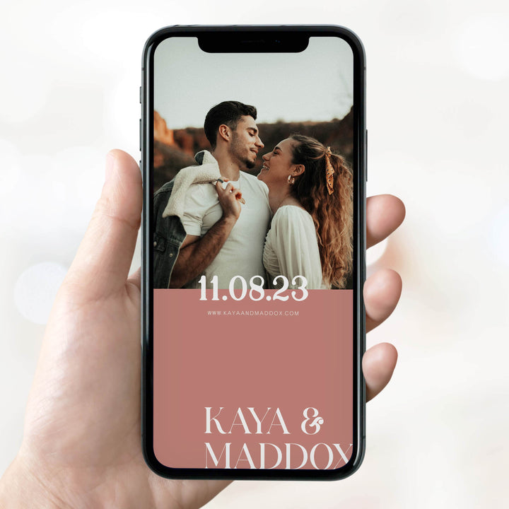 editable save the date, save the date, wedding stationery, dusty rose save the date