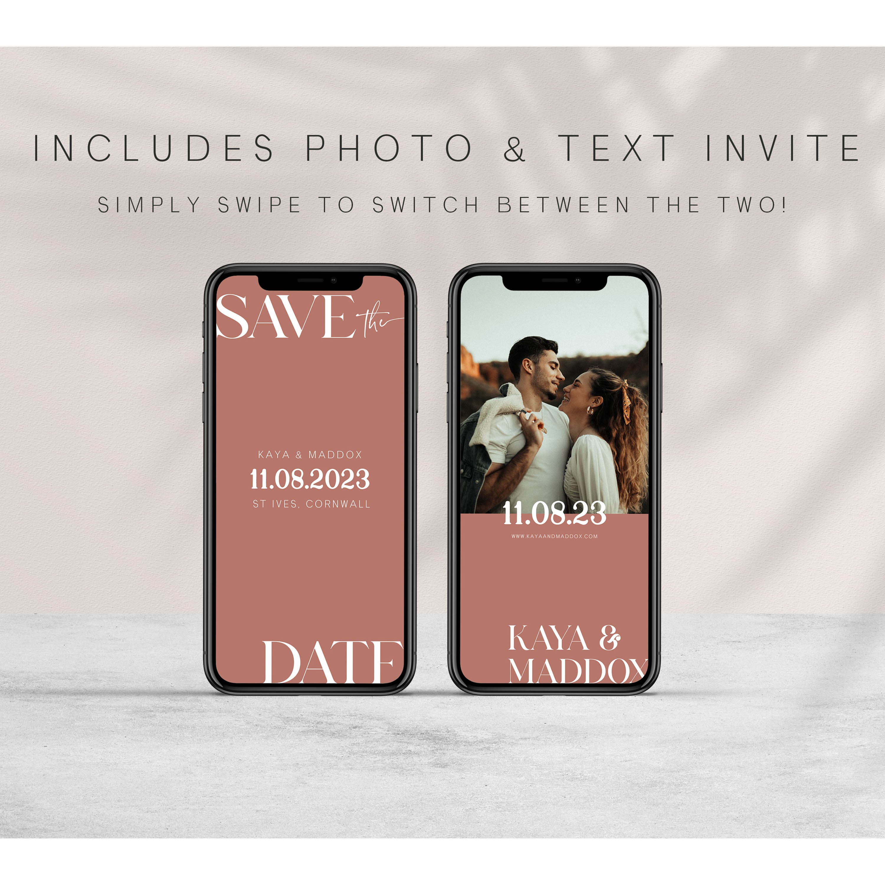 editable save the date, save the date, wedding stationery, dusty rose save the date