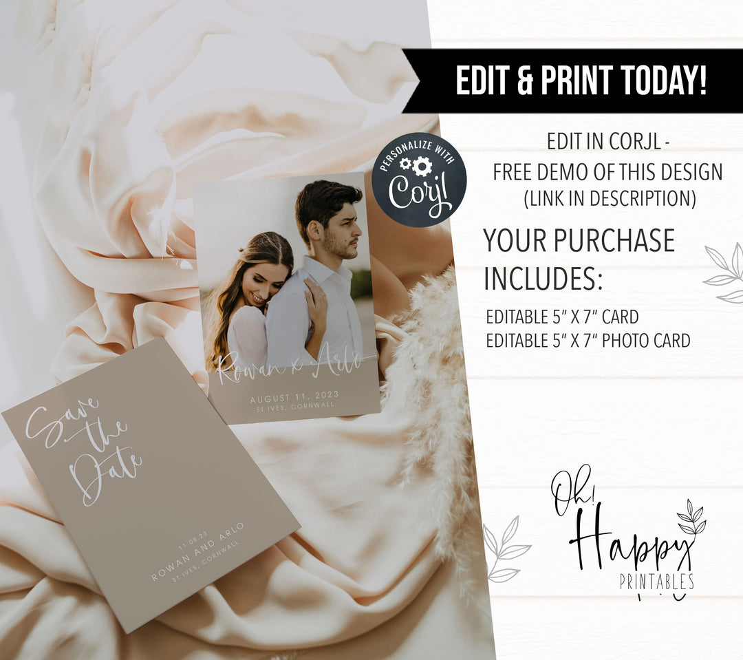 editable save the date, printable save the date card, CALLIGRAPHY editable wedding invitation suite, editable wedding stationery, printable wedding stationery, modern wedding items, wedding save the dates