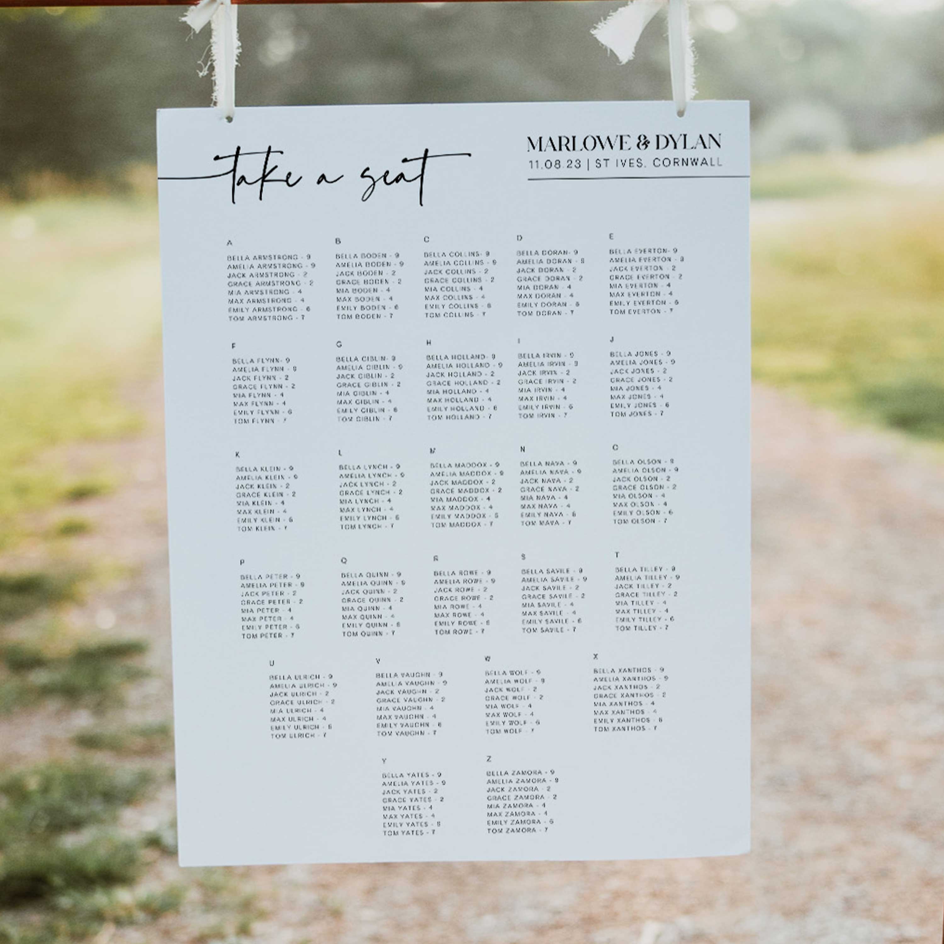 Wedding Seating Chart.pdf Printable wedding seating chart 60 photos - Vianawedding.com