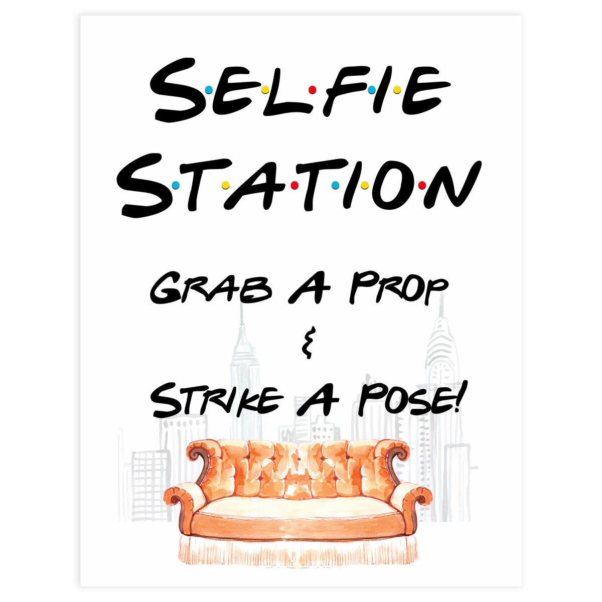 bridal selfie station, selfie station signs, Printable bridal shower games, friends bridal shower, friends bridal shower games, fun bridal shower games, bridal shower game ideas, friends bridal shower