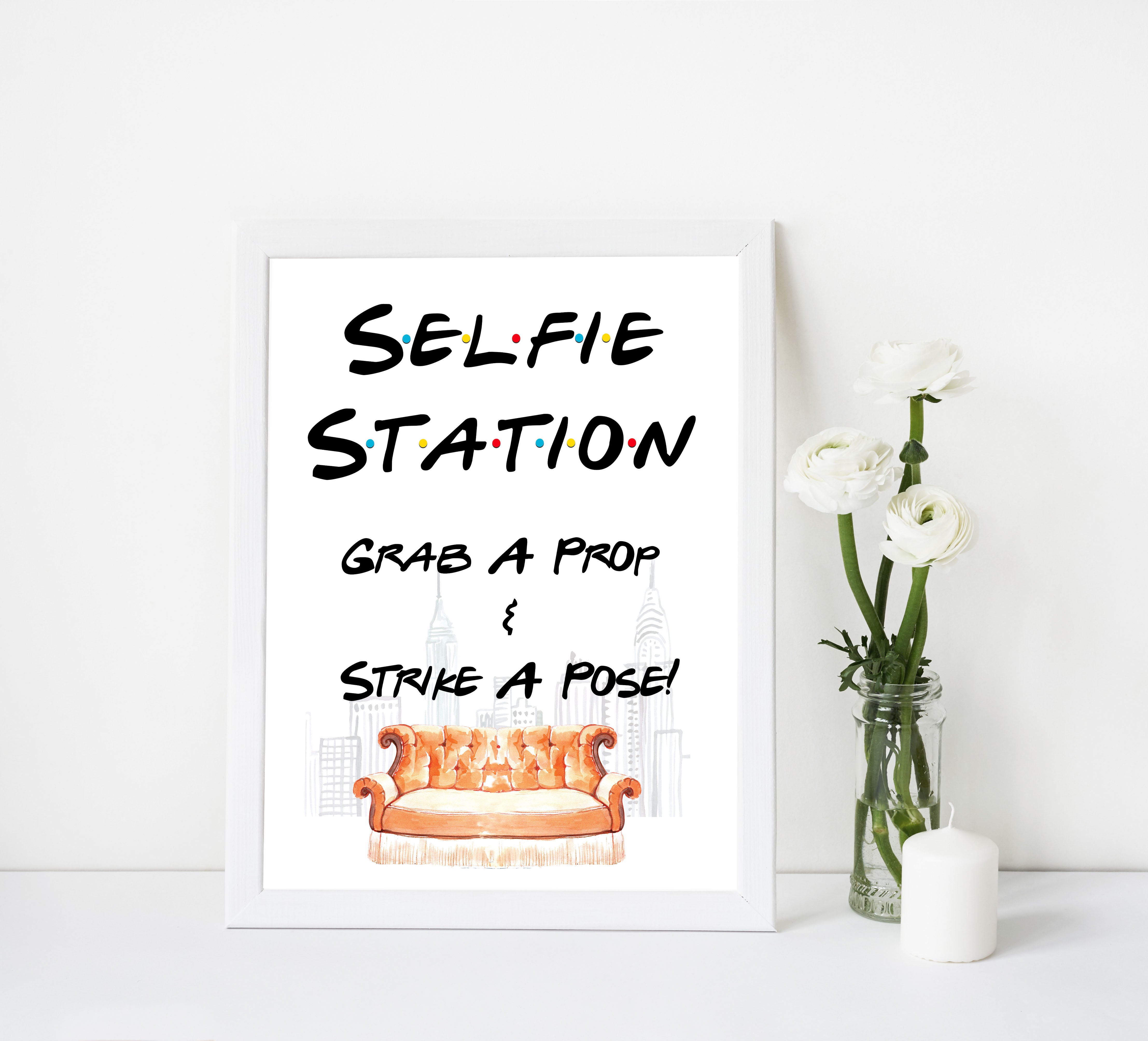 bridal selfie station, selfie station signs, Printable bridal shower games, friends bridal shower, friends bridal shower games, fun bridal shower games, bridal shower game ideas, friends bridal shower