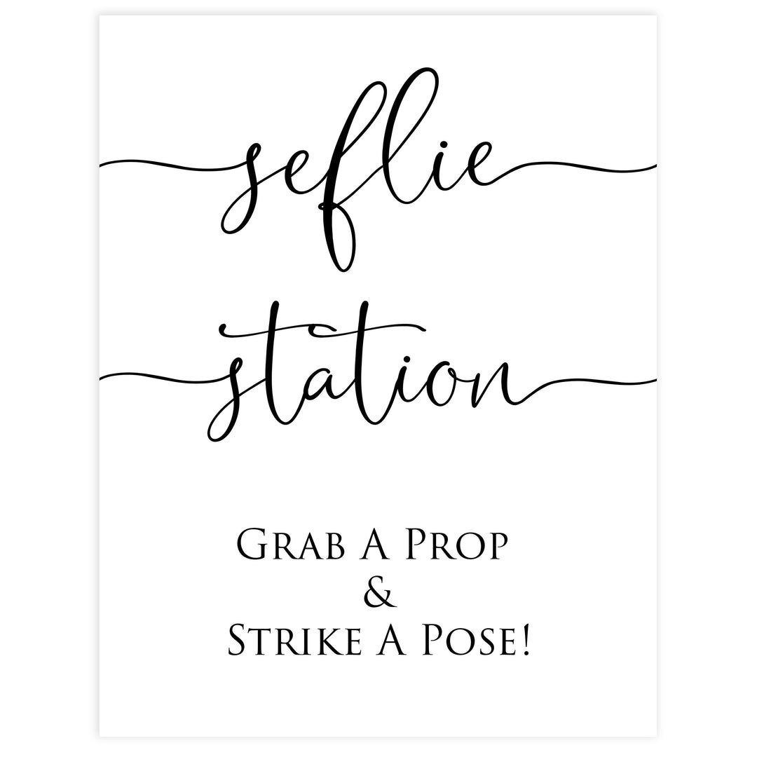 Minimalist bridal shower signs, selfie stations, printable bridal signs, printable bridal decor, minimalist bridal decor, bridal decor, bridal table signs