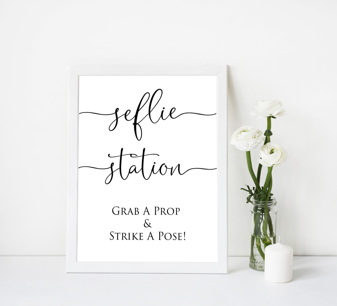 Minimalist bridal shower signs, selfie stations, printable bridal signs, printable bridal decor, minimalist bridal decor, bridal decor, bridal table signs