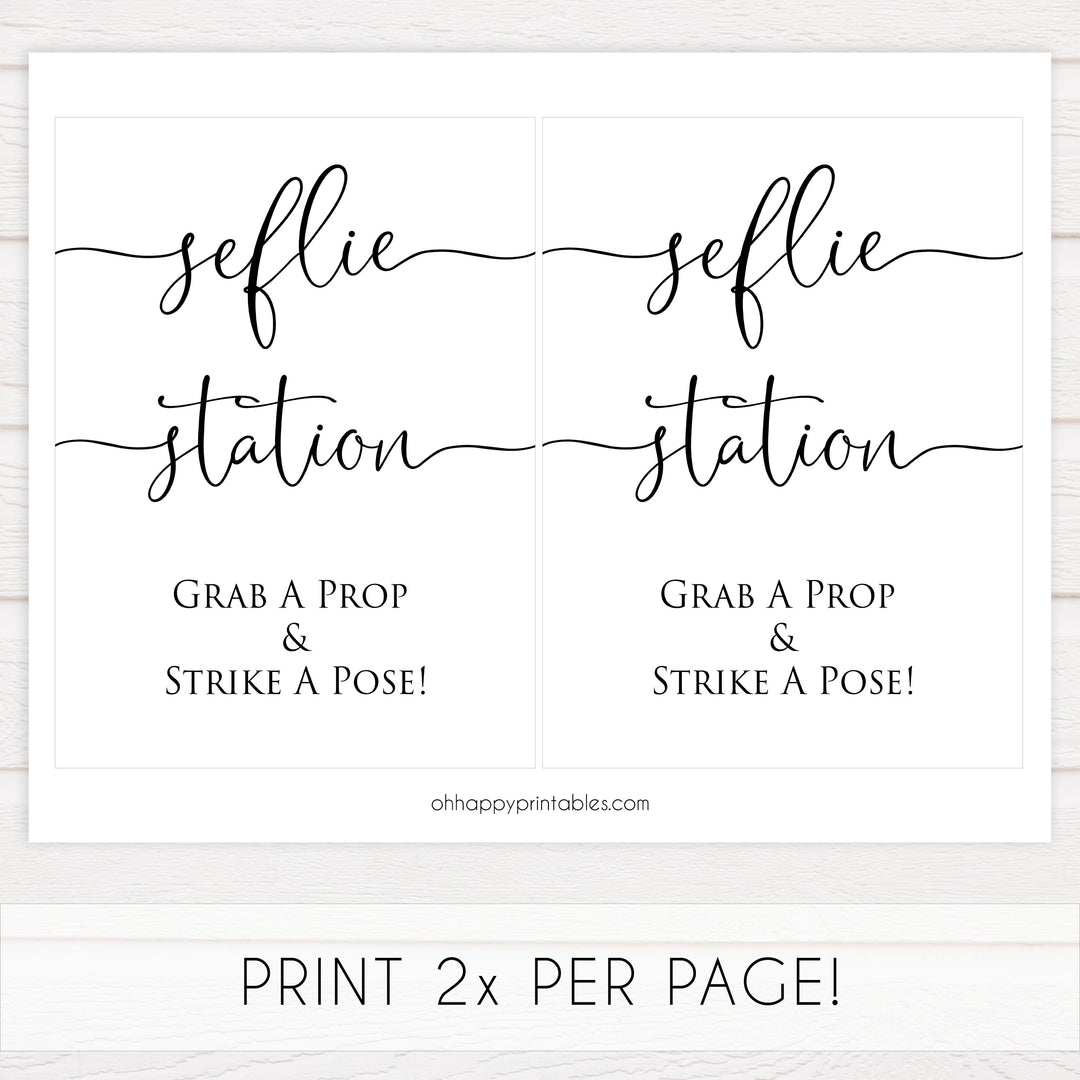 Minimalist bridal shower signs, selfie stations, printable bridal signs, printable bridal decor, minimalist bridal decor, bridal decor, bridal table signs