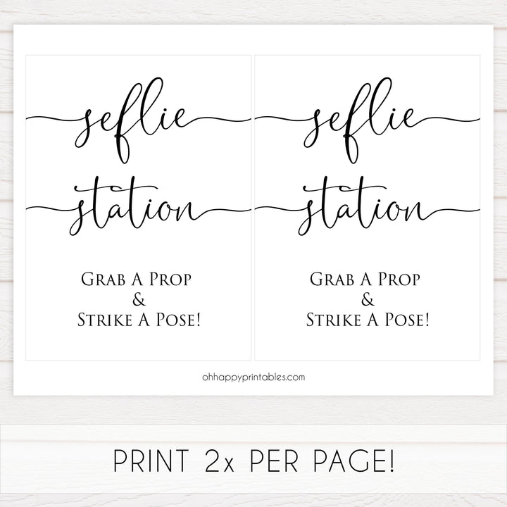 Minimalist bridal shower signs, selfie stations, printable bridal signs, printable bridal decor, minimalist bridal decor, bridal decor, bridal table signs