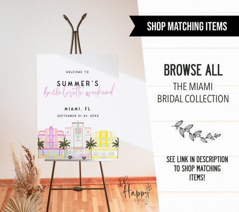 Fully editable and printable over or under game with a miami design. Perfect for a miami, Bachelorette themed party