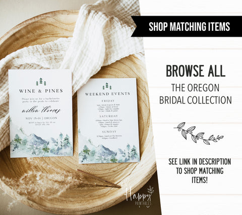 Lakes Bachelorette Invitation - Oregon