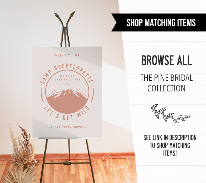 Camp Bachelorette Party Invitation - Pine