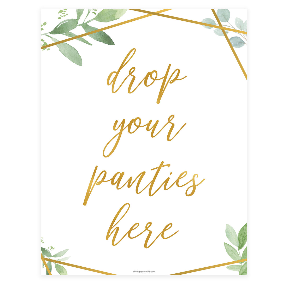 Drop Your Panties Game - Gold Greenery