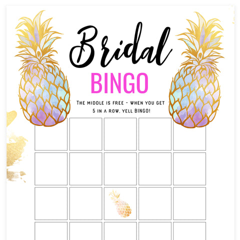 Bridal Bingo Game - Gold Pineapple