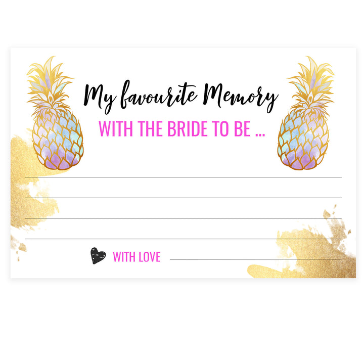 Favourite Memory with the Bride - Gold Pineapple