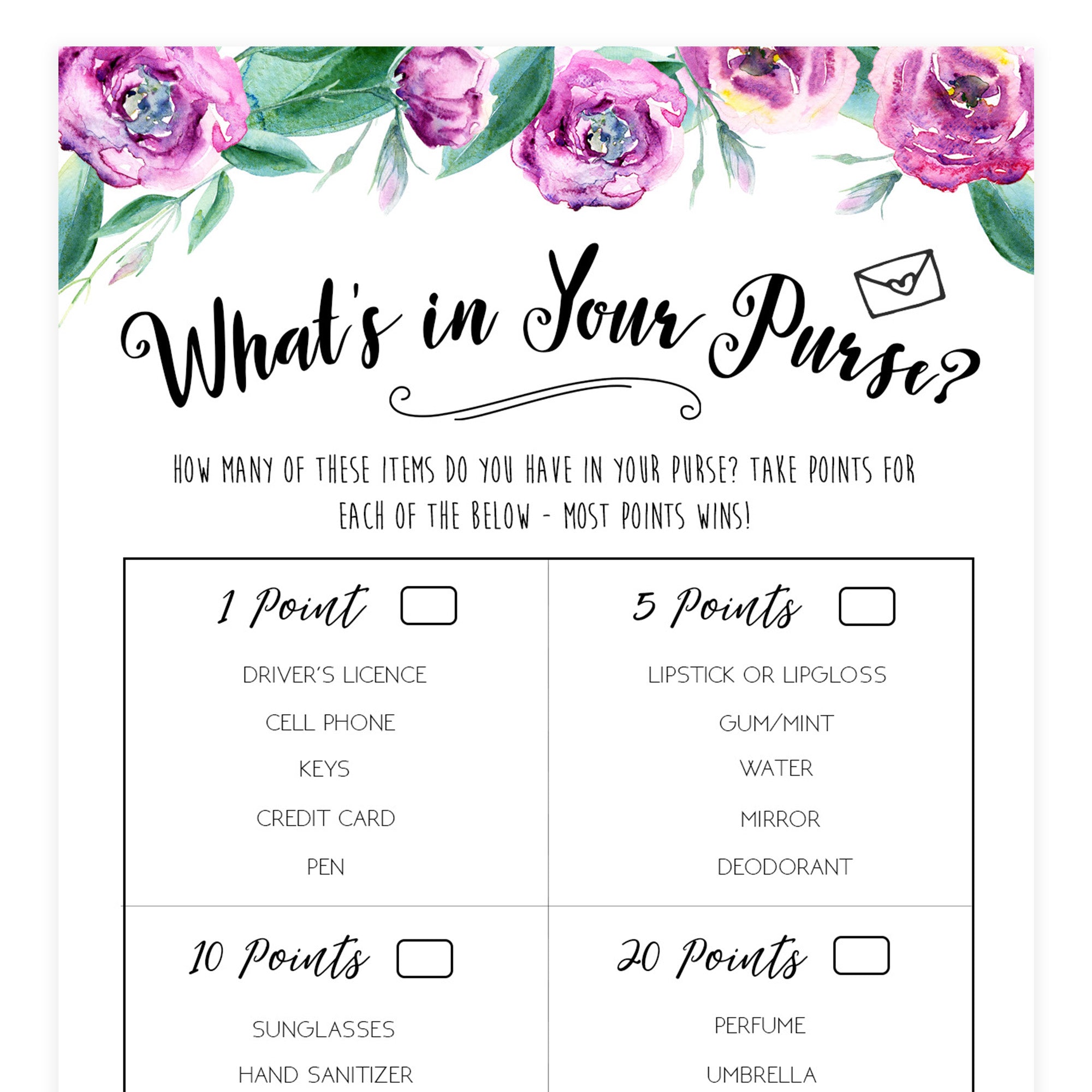 What's In Your Purse - Purple Peonies