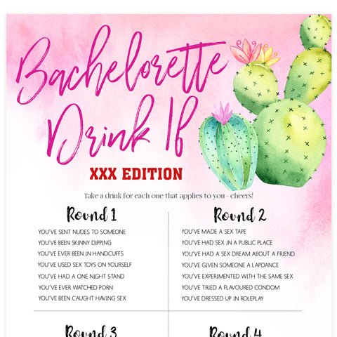 X Rated Bachelorette Drink If Game - Fiesta