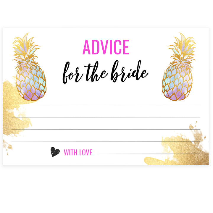 Advice for the Bride Cards - Gold Pineapple