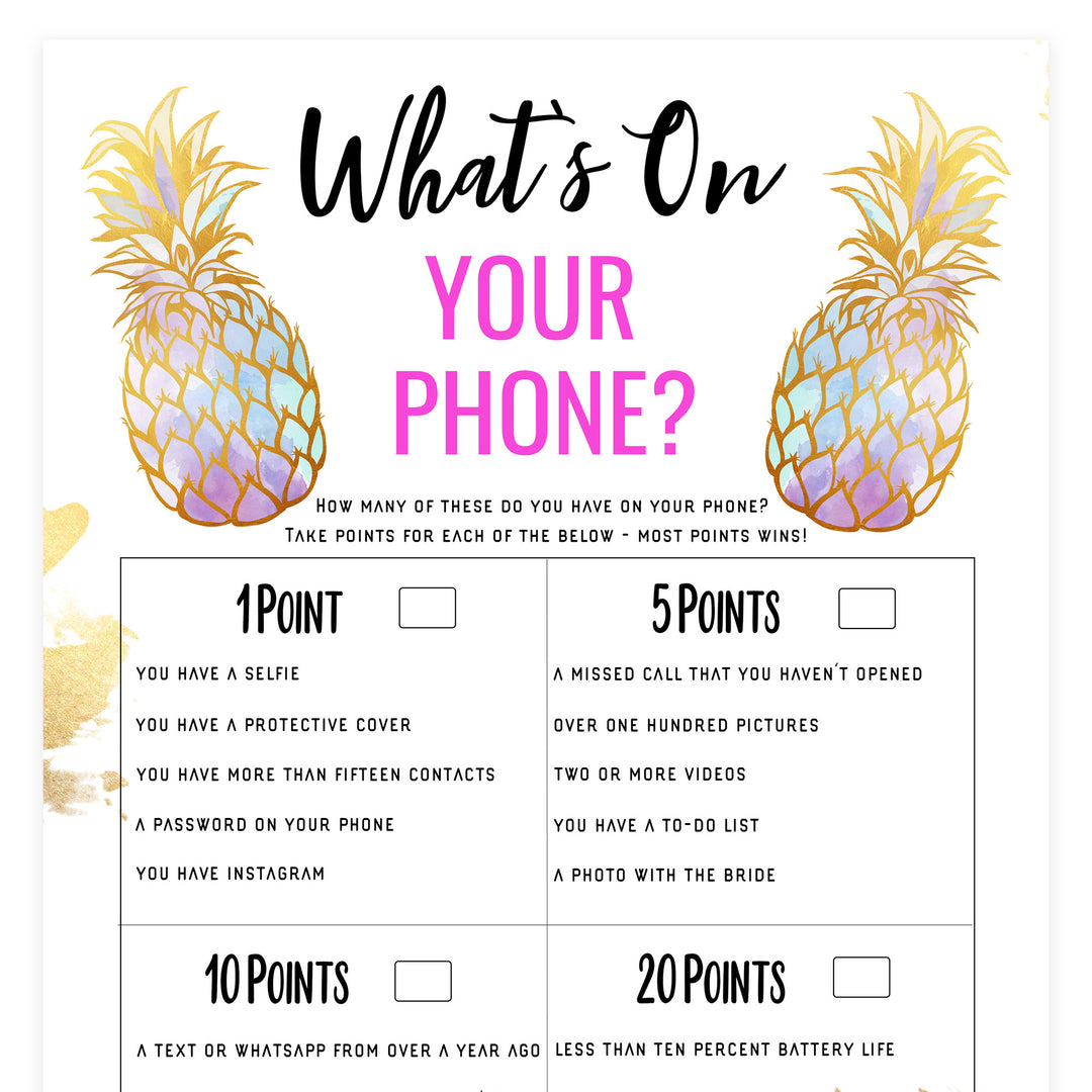 What's on Your Phone - Gold Pineapple
