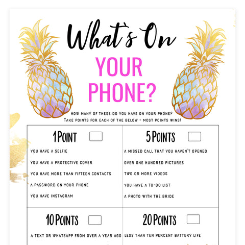 What's on Your Phone - Gold Pineapple