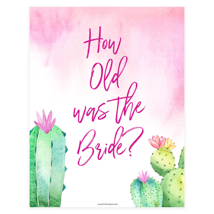 How Old was the Bride Game - Fiesta