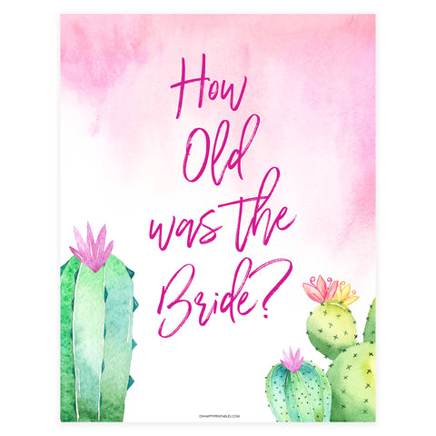 How Old was the Bride Game - Fiesta