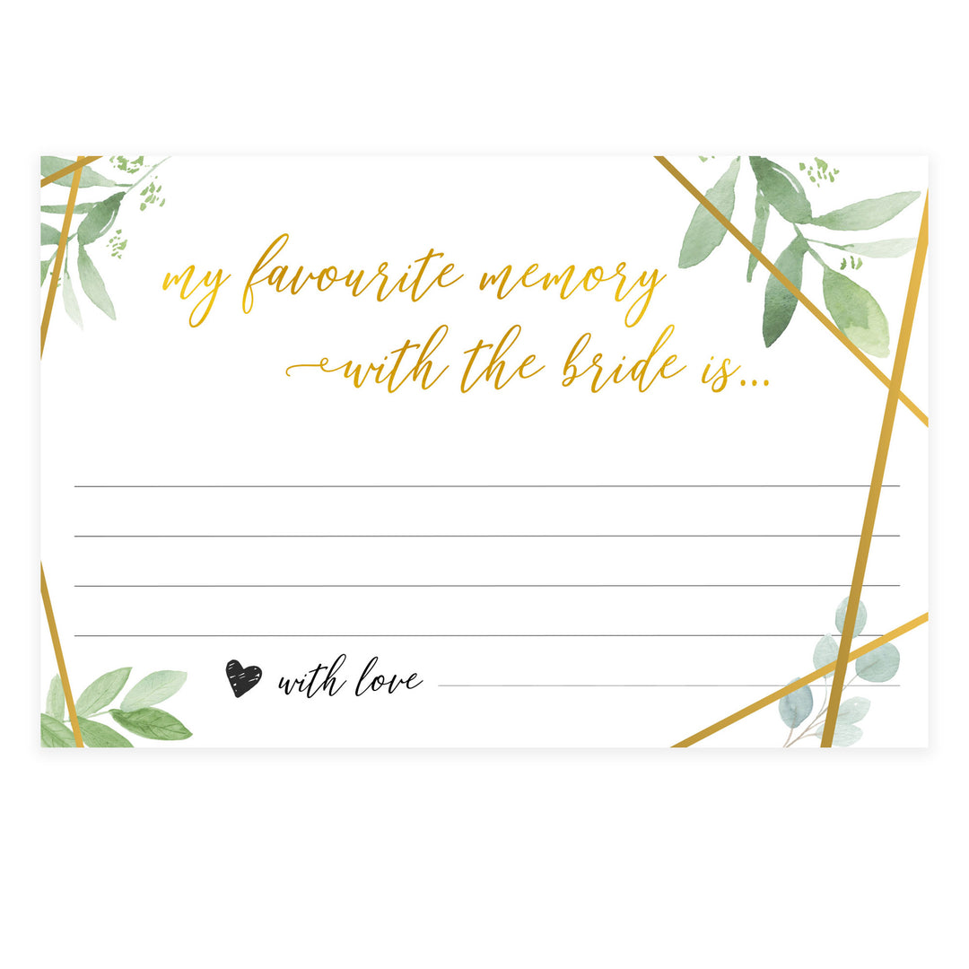 Favourite Memory with the Bride - Gold Greenery