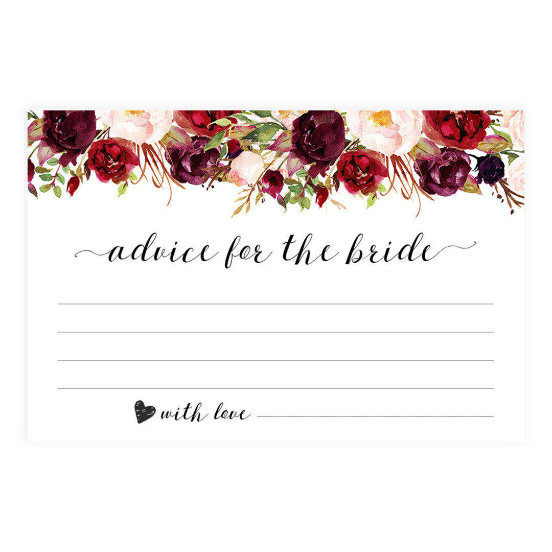 Advice for the Bride Cards - White Marsala