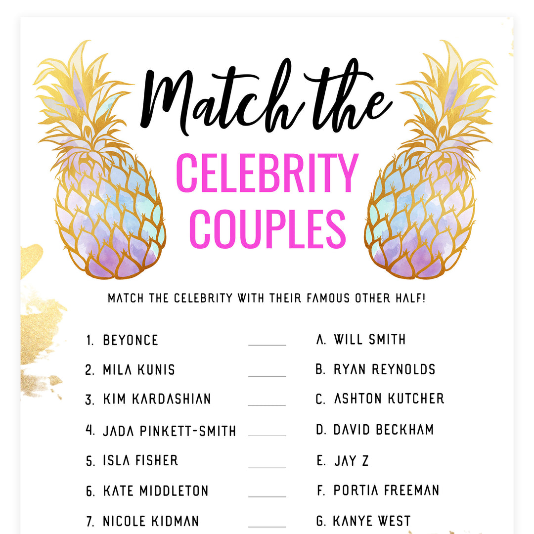Match Celebrity Couples Game - Gold Pineapple