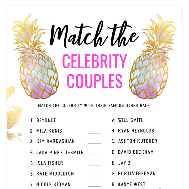 Match Celebrity Couples Game - Gold Pineapple