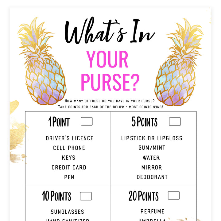 What's In Your Purse - Gold Pineapple
