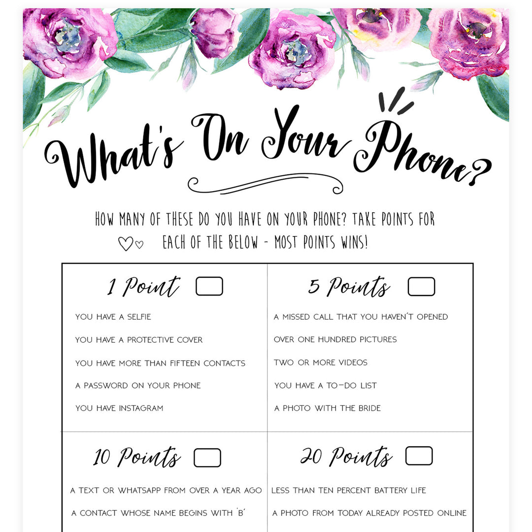 What's on Your Phone - Purple Peonies