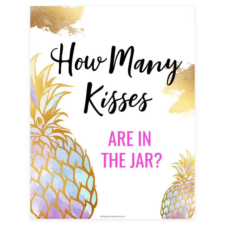 How Many Kisses in the Jar - Gold Pineapple