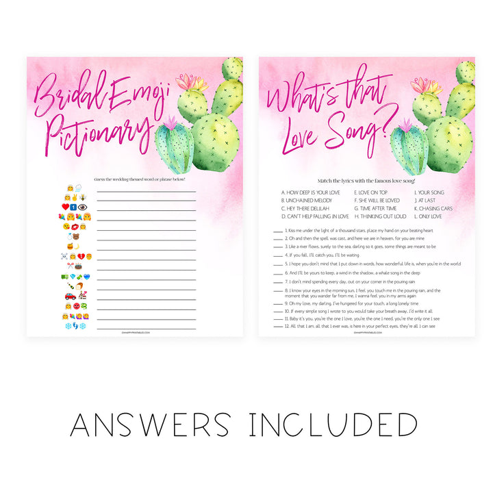 4 Bridal Shower Games Bundle - Fiesta