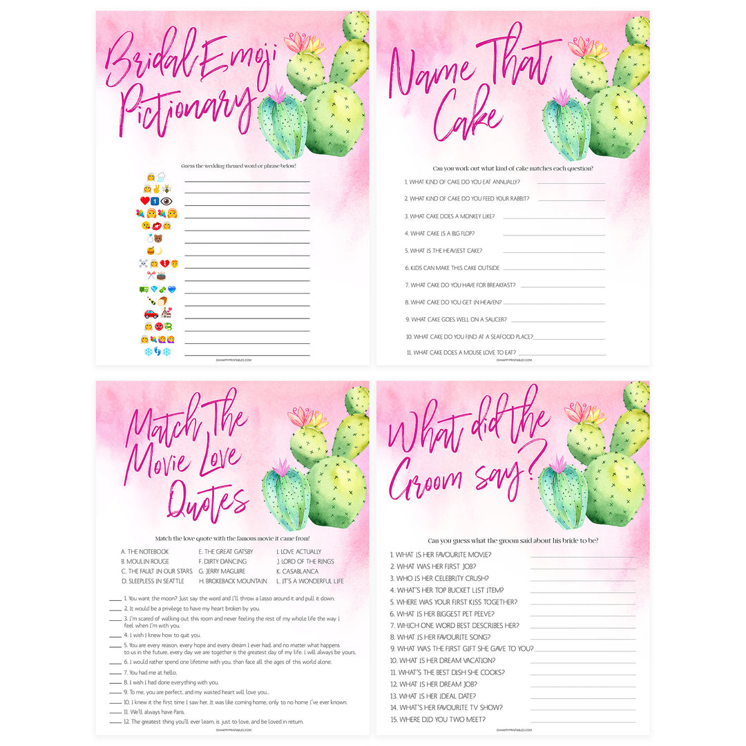 8 Bridal Shower Games Bundle - Fiesta