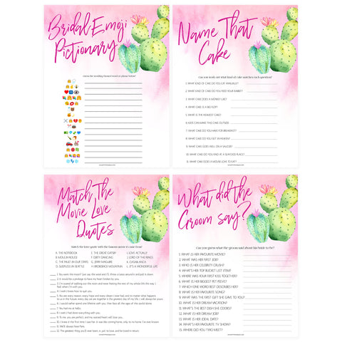 8 Bridal Shower Games Bundle - Fiesta