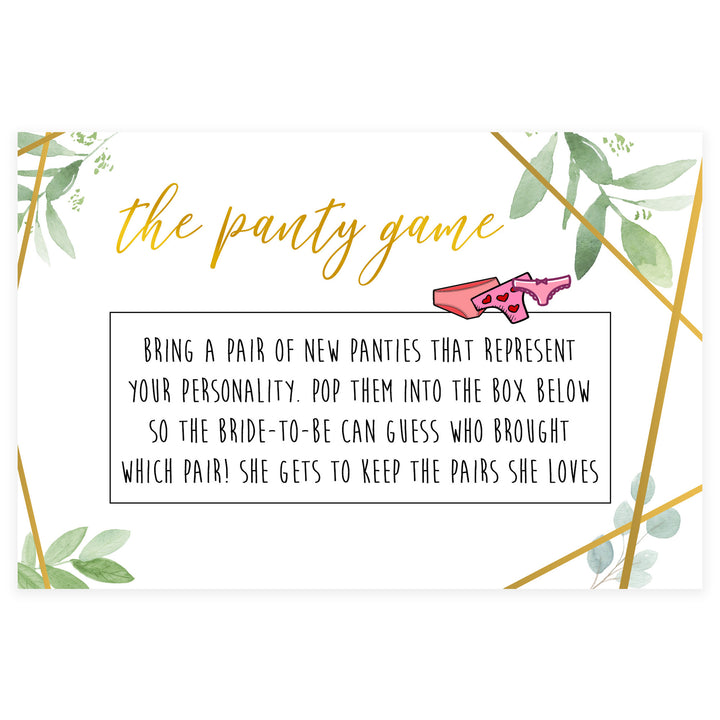 Drop Your Panties Game - Gold Greenery